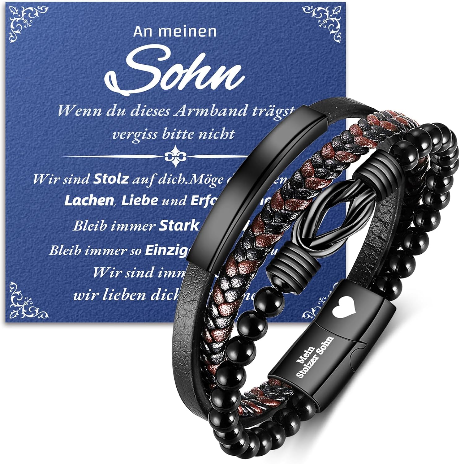 Father's Day Gift Mens Leather Braided Dad Bracelet Engraved Bracelets Birthday Christmas Father's Day Gift