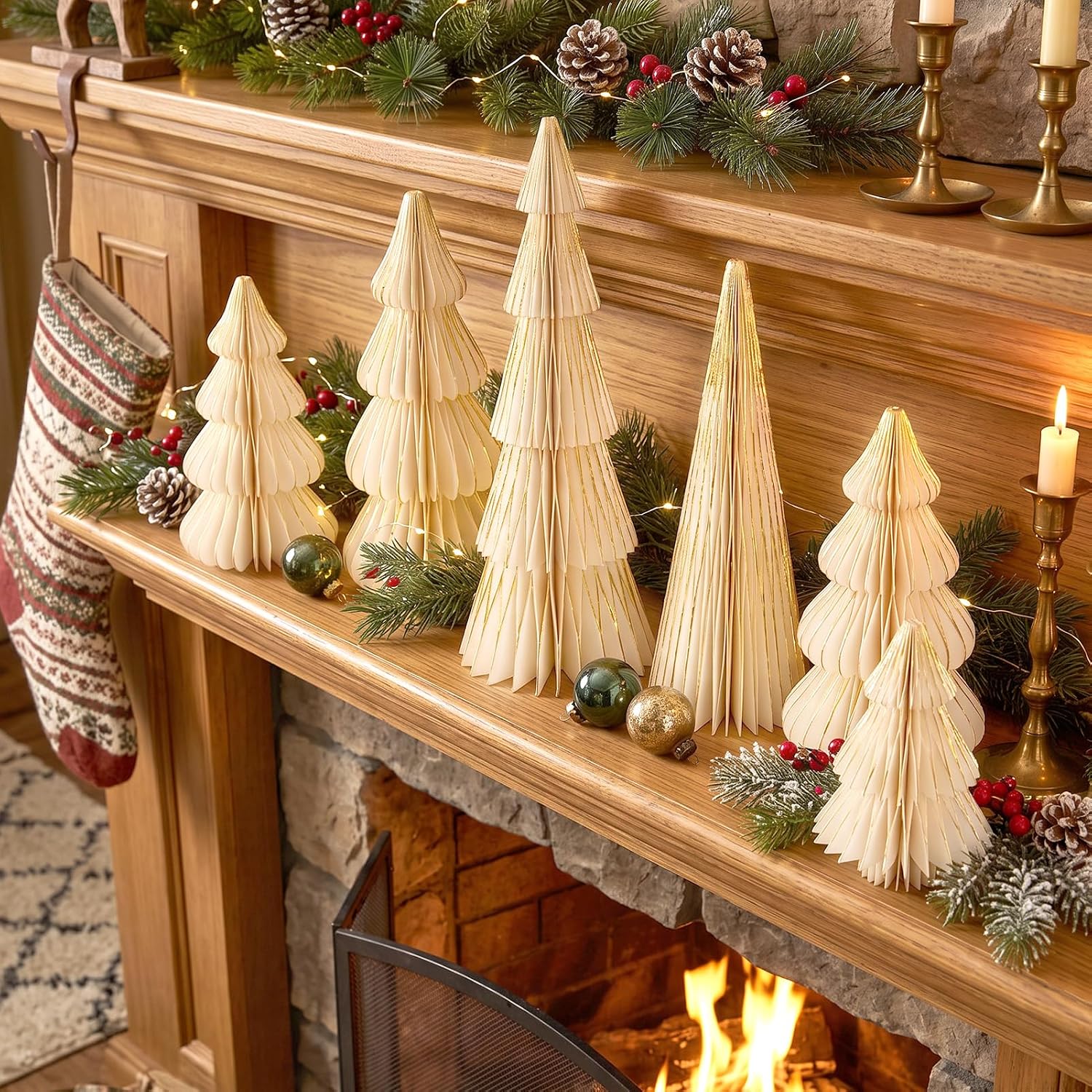 SUNBEAUTY Christmas Decoration White Paper Christmas Tree Christmas – Bild 2