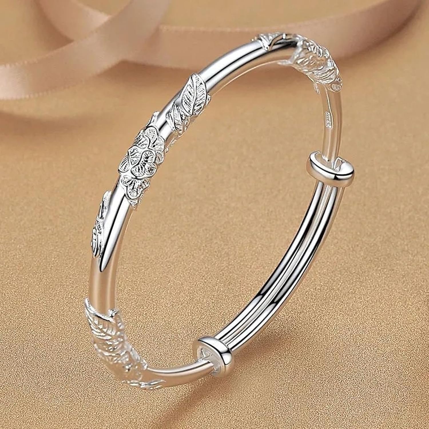 925 Sterling Silver Bracelets for Women, Delicate Adjustable Bracelet, Simple and Elegant Jewellery Gift for Birthday, Wedding Anniversary, Christmas, Standard, Metal, No Gemstone – Bild 2