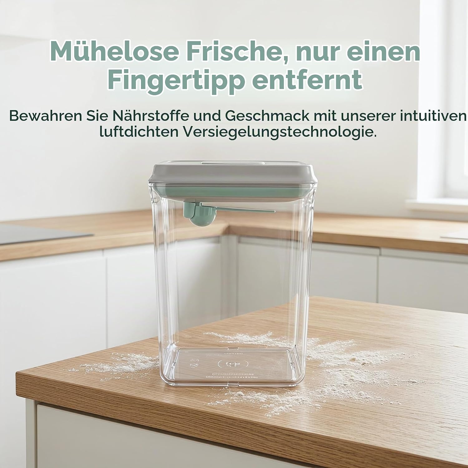 Milk Powder Dispenser 2300 ml Transparent with Spoon and Brush – Bild 2