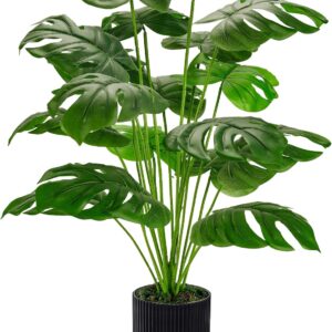 Der Rose Monstera Artificial Plant 71 cm in Black Pot for Office Hallway