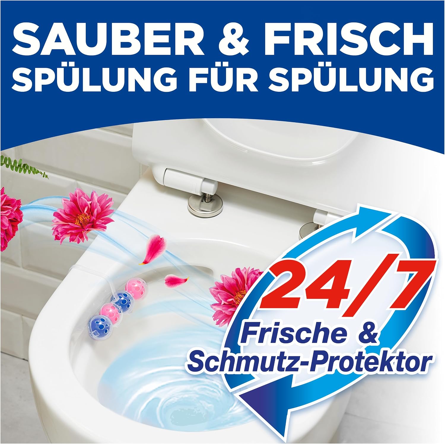 WC Frisch Kraft Aktiv Duftspüler Blütenfrische (10er), Klostein Einhänger – Bild 6