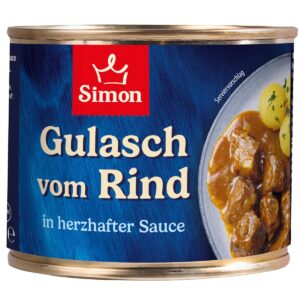 SIMON Delikatess Beef Goulash 500 g I Tender Meat in Savory Sauce I Ready Meal in Recyclable Canned I Authentic Home Cooking