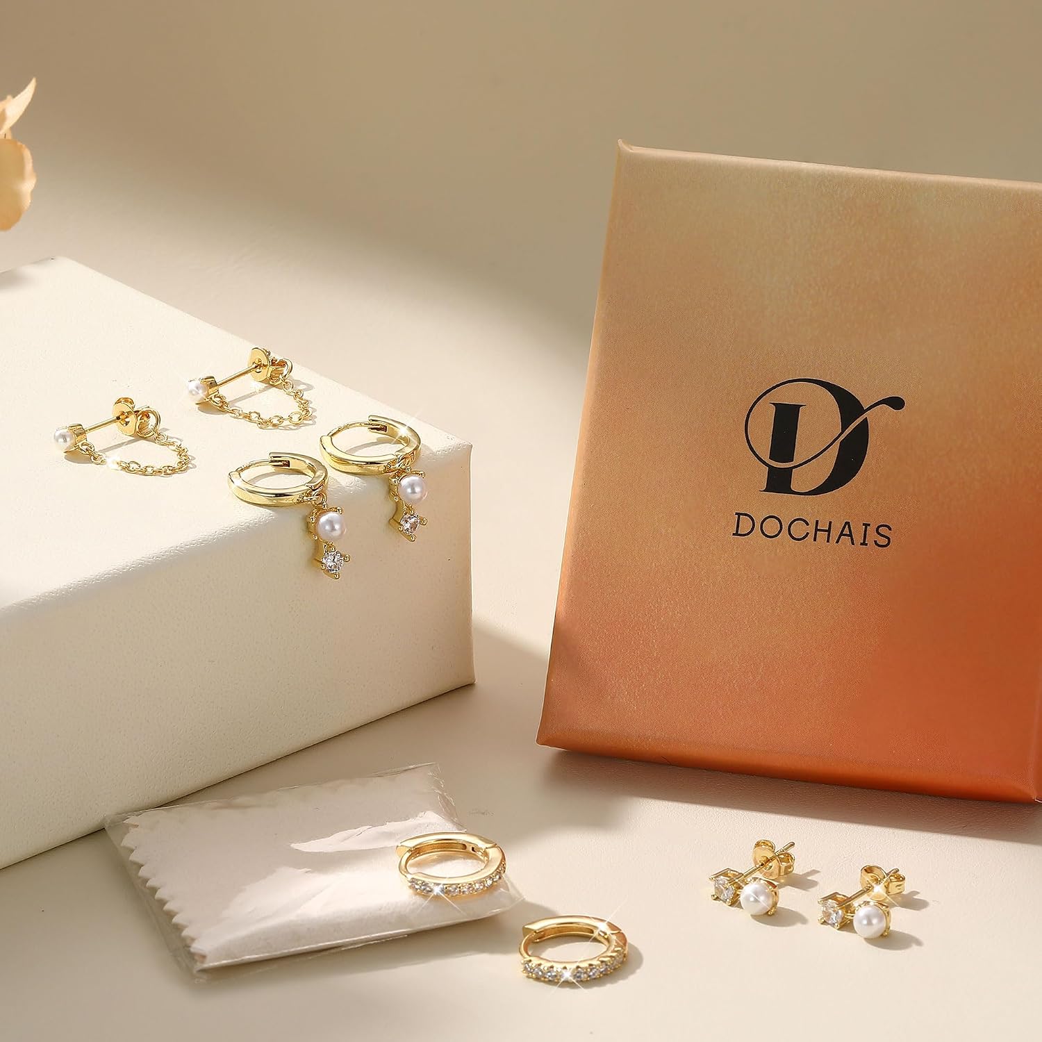 Dochais Earrings 925 Silver Stud for Women Hoop Earrings 14K Real Gold Plated Stud Earrings Silver 925 Stud Hypoallergenic Earrings Small Hoop Earrings Huggie Piercing Ear Earring Jewellery – Bild 6