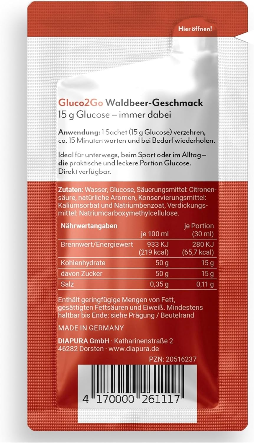 Gluco2Go Glucose Gel, 15 g Glucose Liquid, Wild Berry, 12 x 30 ml – Bild 3