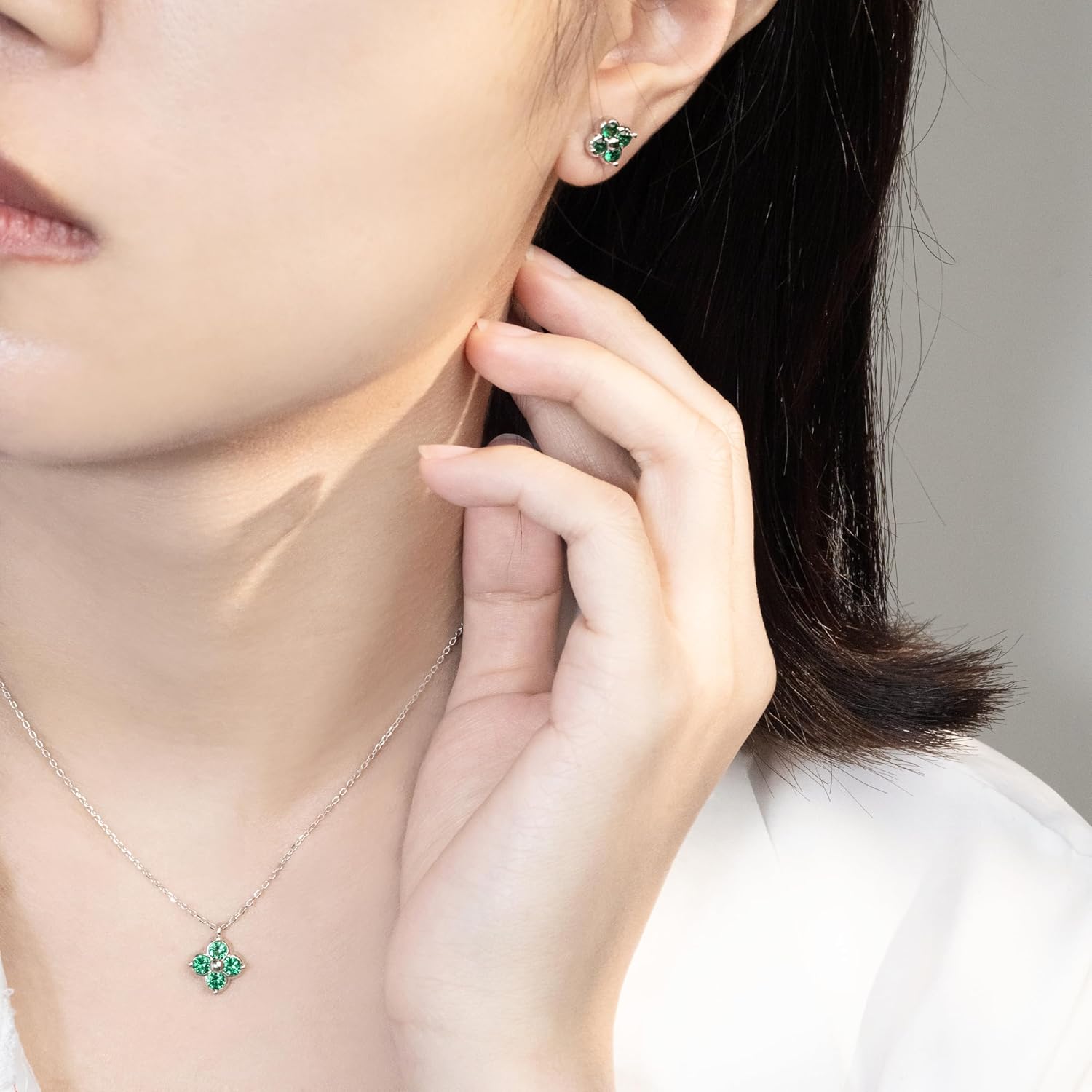 Women's Clover Birthstone Jewellery Set in 925 Sterling Silver – Bild 5