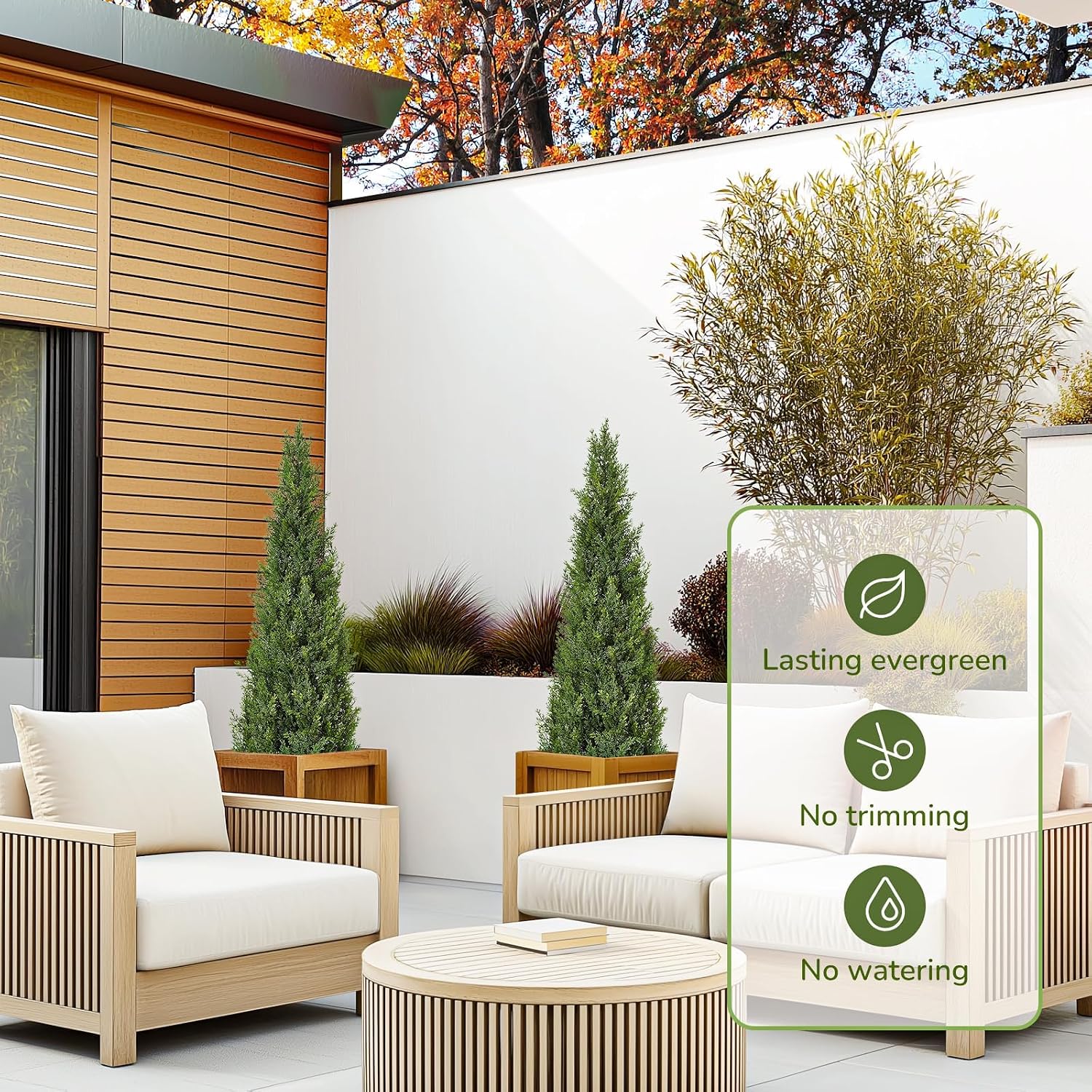 GarveeLife 5ft Artificial Cedar Topiary Trees - Set of 2 – Bild 5