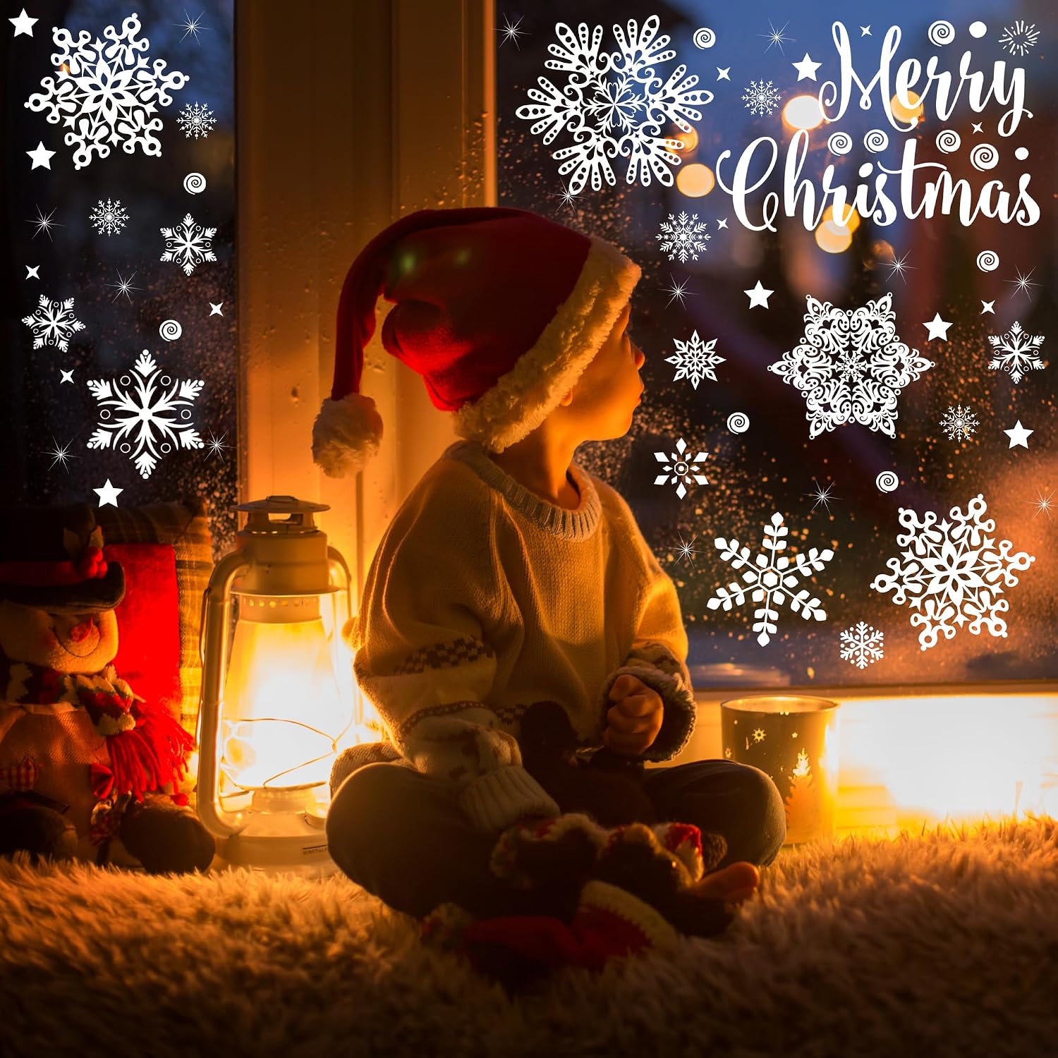 275 Window Stickers Christmas Self-Adhesive, Moxled Snowflakes Window Decoration Christmas, Reusable Static Adhesive PVC Stickers for Windows Door Winter Snowflakes Christmas Decoration – Bild 7