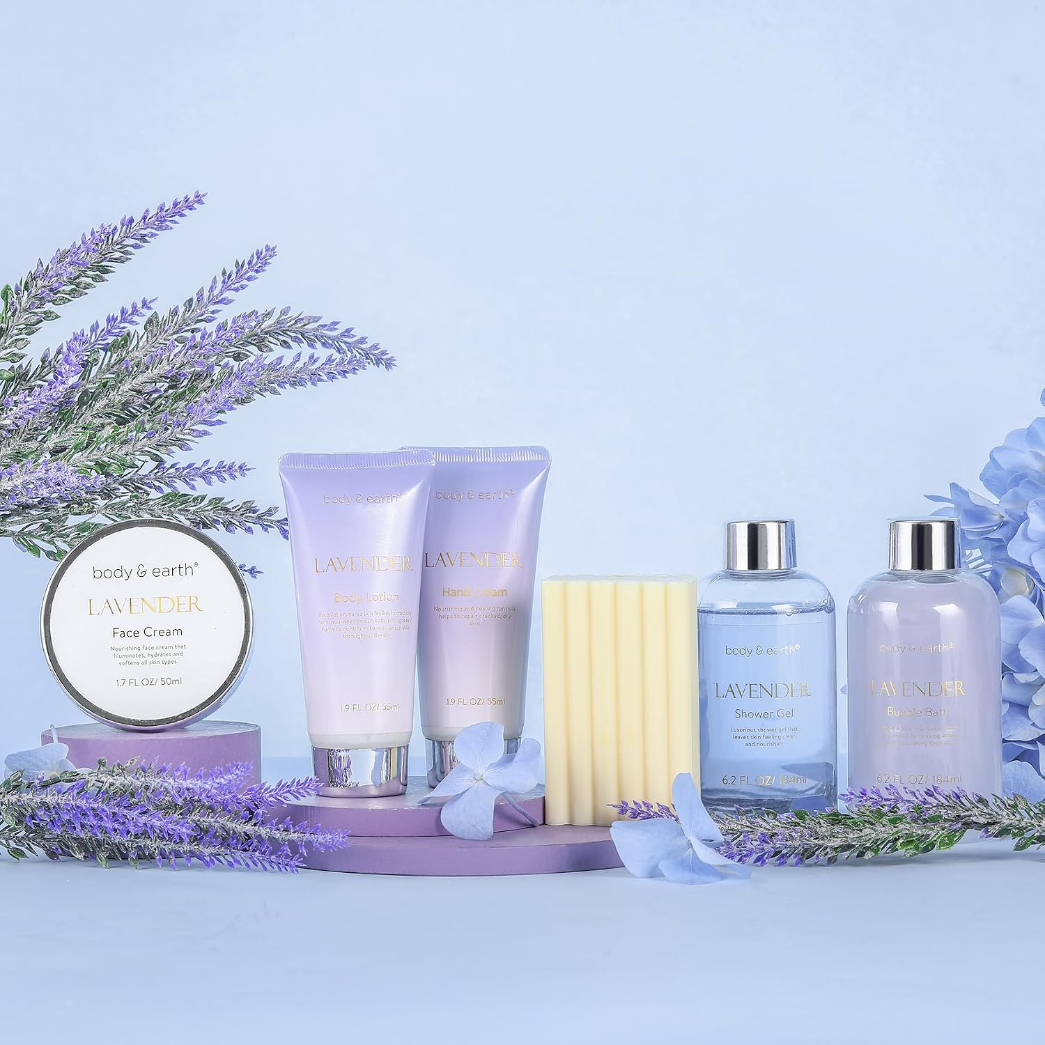 BODY & EARTH Gifts for Women - Lavender Fragrance Wellness Set 6-Piece – Bild 2