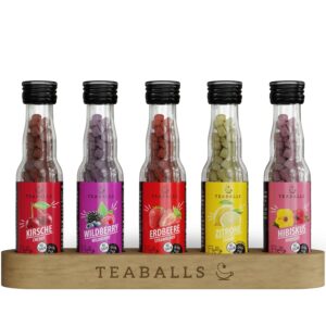 TEABALLS Set of 5 Big Fruit - Cherry, Wildberry, Strawberry, Lemon - Vegan