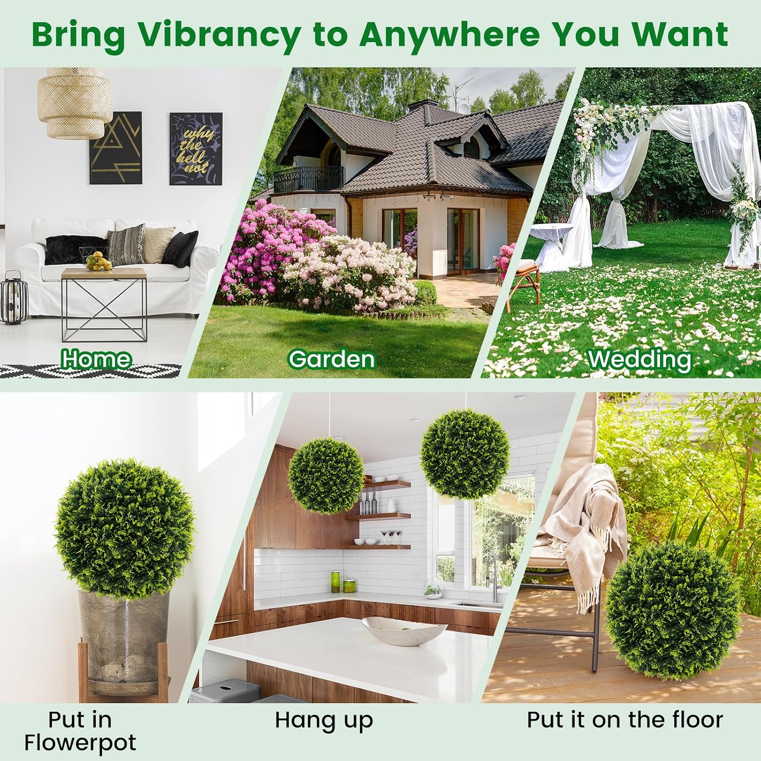 Giantex Pack of 2 Boxwood Balls 55 cm, Artificial Plant UV-Resistant Boxwood Ball Cedar Topiary Ball Artificial Tree Artificial Plant Decorative Balls Box Ball Plants Decorative Plant for Party – Bild 7