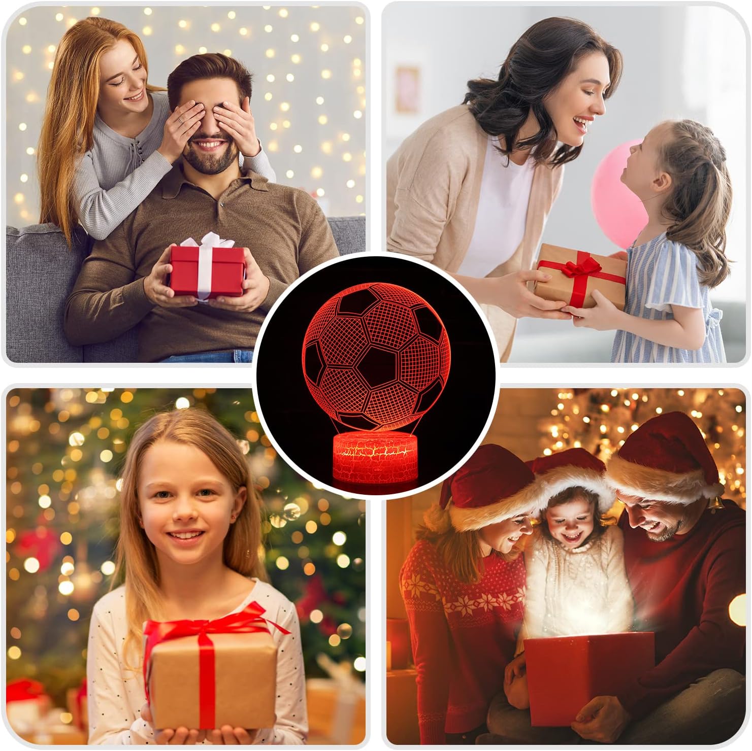 Football Gifts Boys Girls QIANLAINIAO Easter Gifts Children Communion Easter Gift Boy 5 6 7 8 9 10 11 12 1314 Years, 3D Football Night Light Room Decoration Optical Illusion Lamp 16 Colours – Bild 8