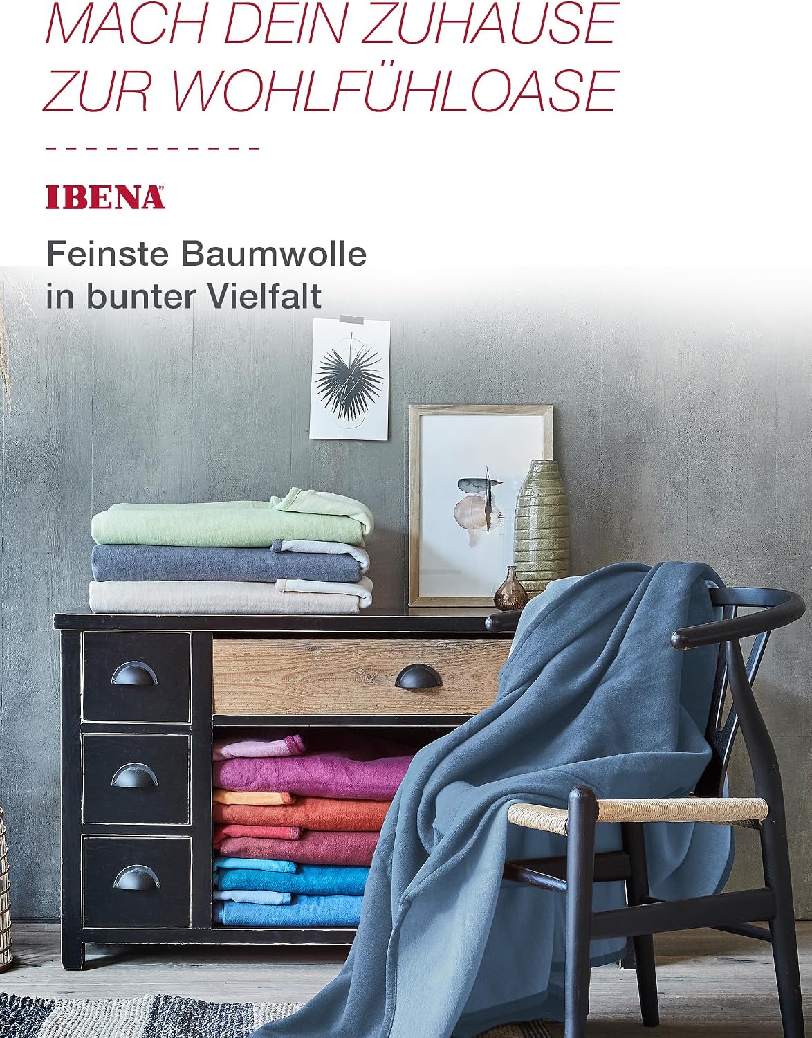 Ibena Stockholm Plain Blanket with GOTS Certificate – Bild 5