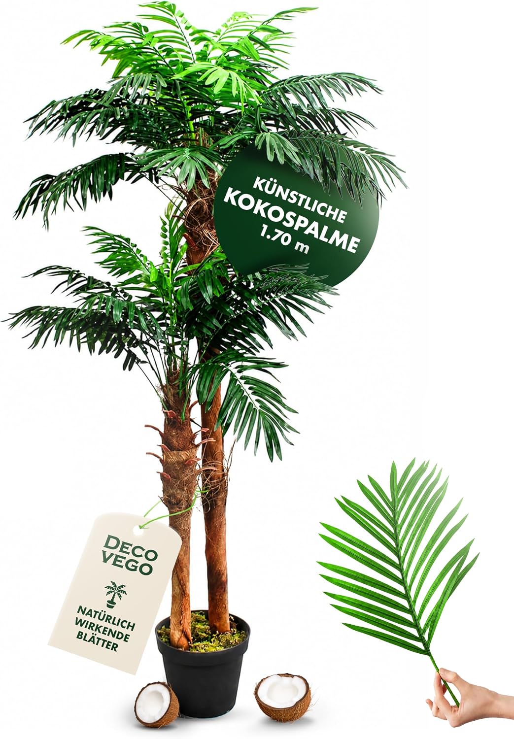 Decovego Palm Tree Coconut Artificial Plant 170 cm