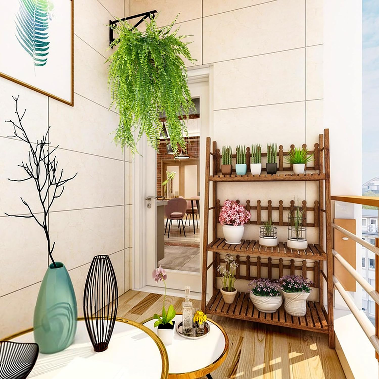 Artificial Plant Hanging 80 cm Artificial Hanging Plants Fern Indoor – Bild 4