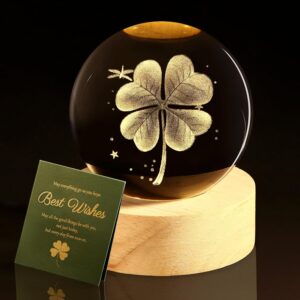 60mm Lucky Charm Crystal Ball Clover Gift for Women