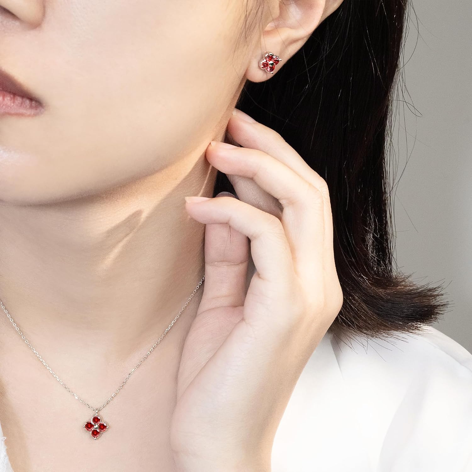 Women's Clover Birthstone Jewellery Set in 925 Sterling Silver – Bild 6