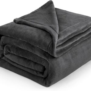 BEDSURE Cuddly Blanket Fluffy Blanket Fleece Blanket 220 x 240 cm Dark Grey