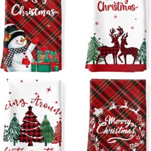 Christmas Tree Tea Towels 100% Cotton Set of 4 48 x 70 cm