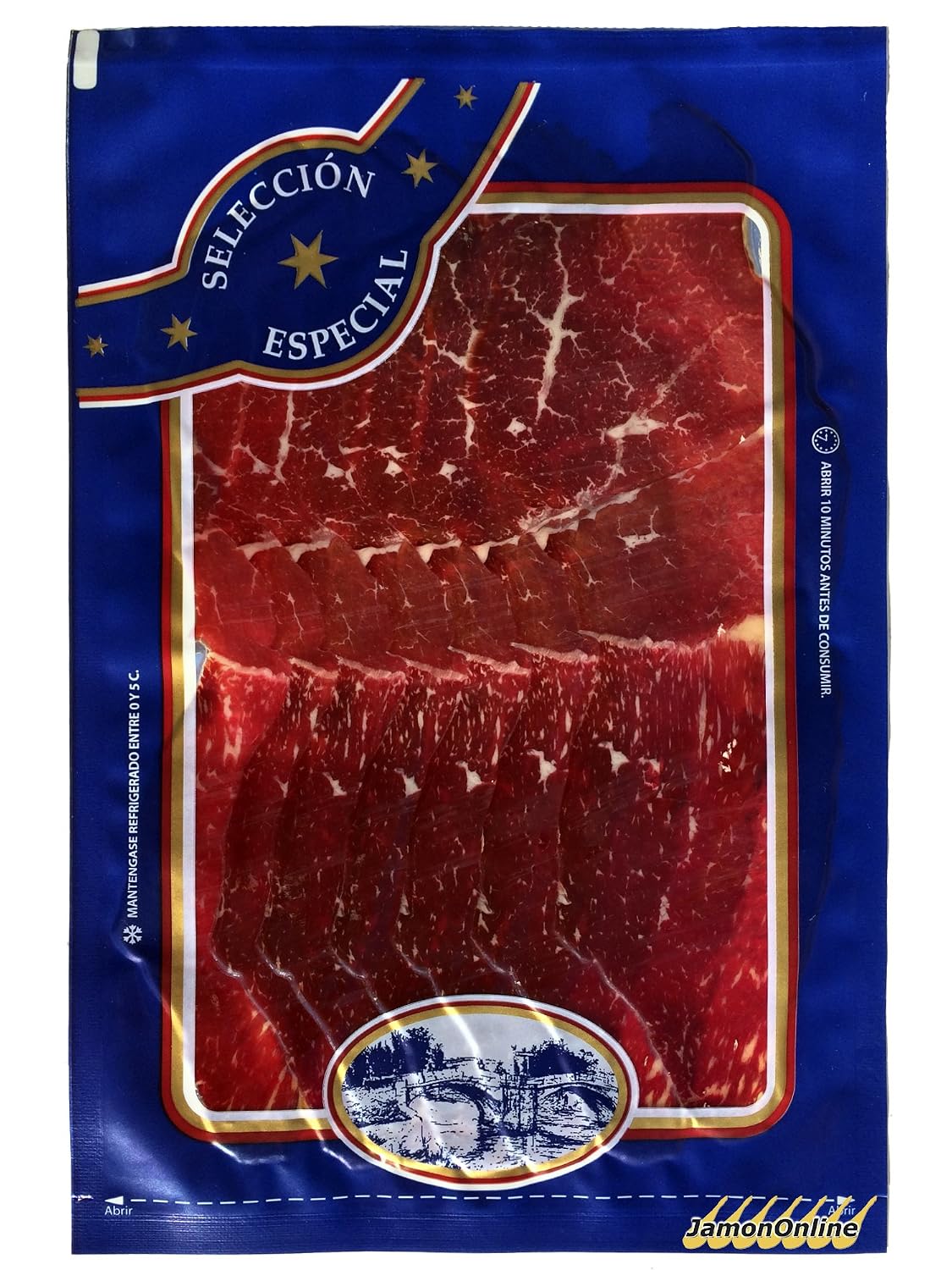 Lot tasting Spanish food: Iberian ham, loin acorn, cecina de león, acorn sausage, salami acorn, sheep cheese. (100g each) – Bild 7