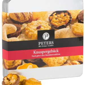 Peters Mit Genuss verführt Crispy Pastry Mixture Metal Box Without Alcohol Pastries Pastries Tea Biscuits Biscuits Gift Pastry Mix Made in Germany 175 g
