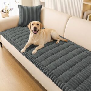 Homaxy Thick Soft Sofa Cover Dark Grey 70 x 180 cm