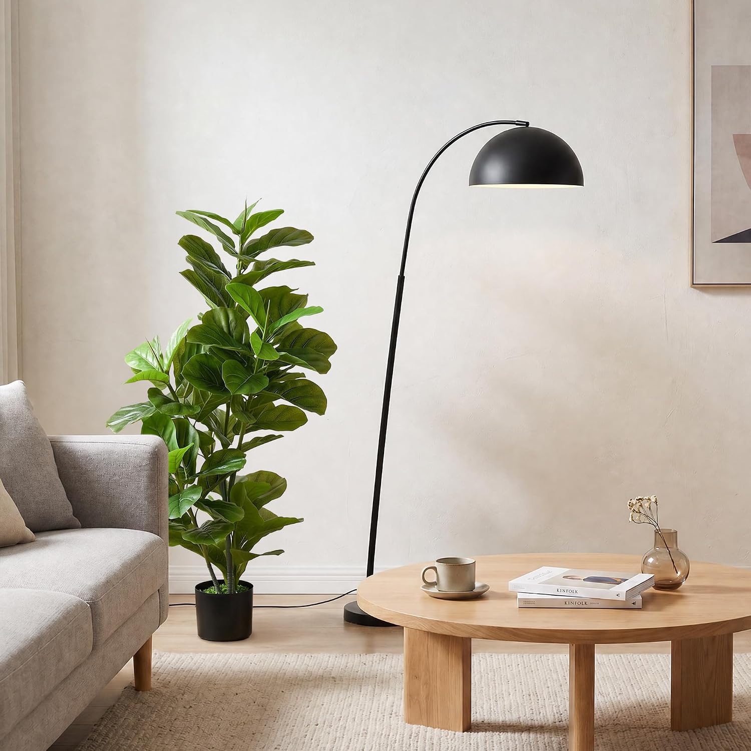 HOMCOM Artificial Ficus Plant 110cm Tall 90 Leaves with Pot Green – Bild 6