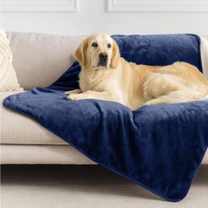 Dreamzie - Waterproof Dog Blanket Fluffy - 100 x 120 cm - Navy Blue