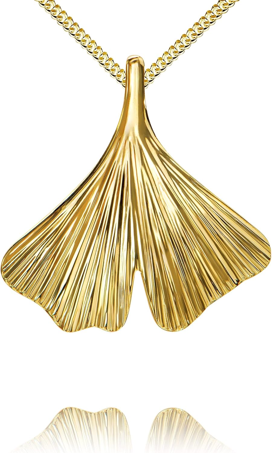 Gold Pendant 333 Gold 8 Carat 8 Carat with Ginkgo Leaf Gold for Women as Chain Pendant with Necklace Length Selectable – Bild 2