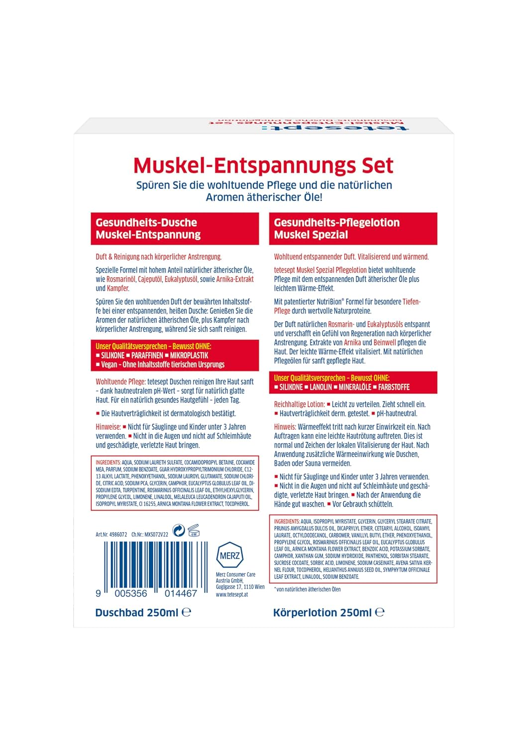 tetesept - 500 ml - Muscle Relaxation Set - Shower Bath & Lotion – Bild 2