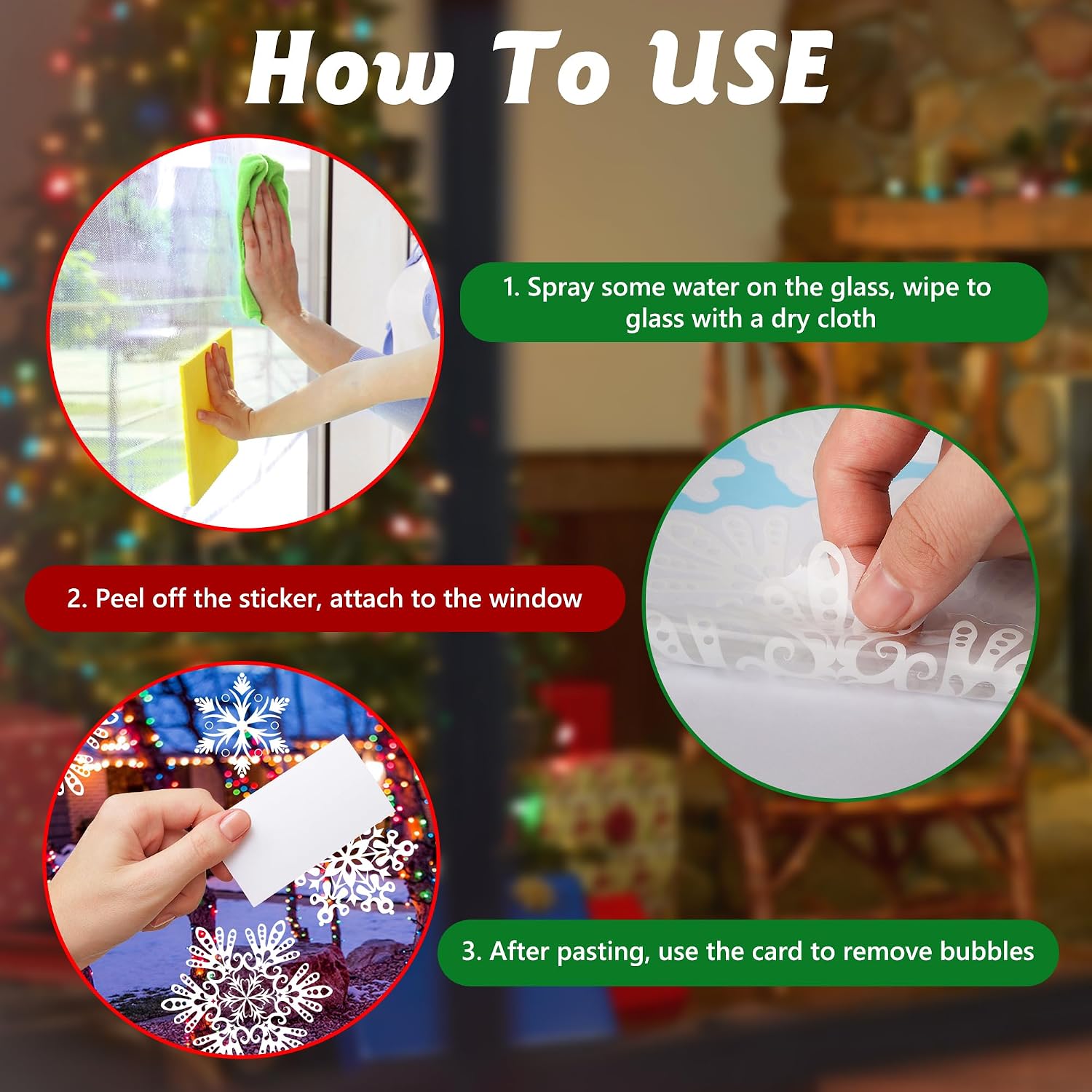 275 Window Stickers Christmas Self-Adhesive, Moxled Snowflakes Window Decoration Christmas, Reusable Static Adhesive PVC Stickers for Windows Door Winter Snowflakes Christmas Decoration – Bild 5