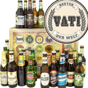 Bester Vati der Welt ++ Beers from Around the World and D 24x ++ Gifts for Father’s / Christmas Calendar 2024 2025 Beer
