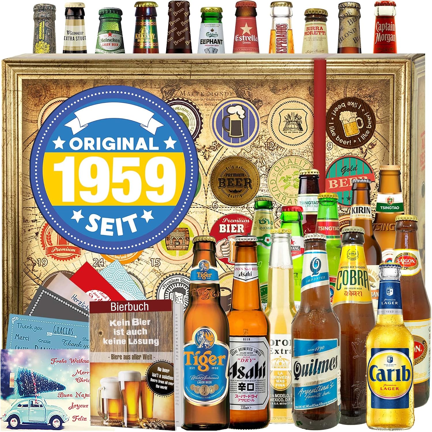 Original since 1959 – Beer from Around the World 24 x Birthday Gifts – Beer Christmas Calendar 2024 2025