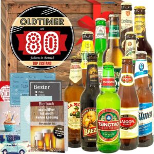 Oldtimer 80 ++ 12x Beer World and DE ++ Gifts 80th Birthday