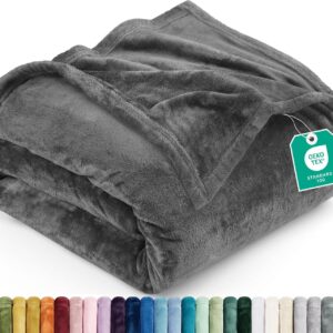 Utopia Bedding Cuddly Blanket Fluffy Fleece Blanket [150 x 200 cm, Grey]