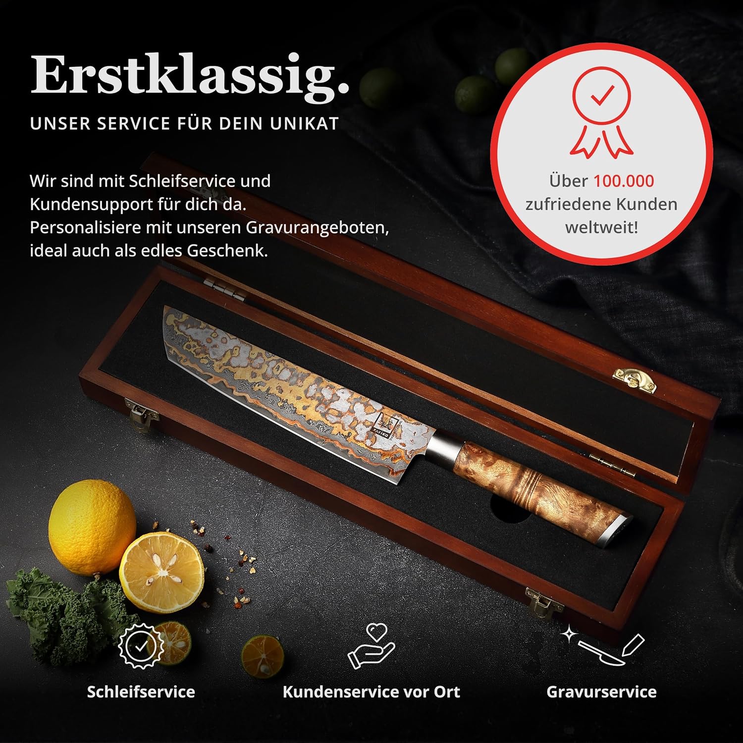zayiko MysticMagma Tanto Chef's Knife 20.5 cm Blade Made of 67 Layers – Bild 7
