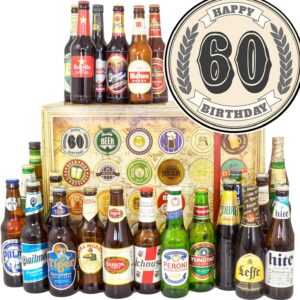 60th Birthday – Beer from Around the World 24x – 60th Birthday Gifts – Calendar Christmas Beer 2024 2025