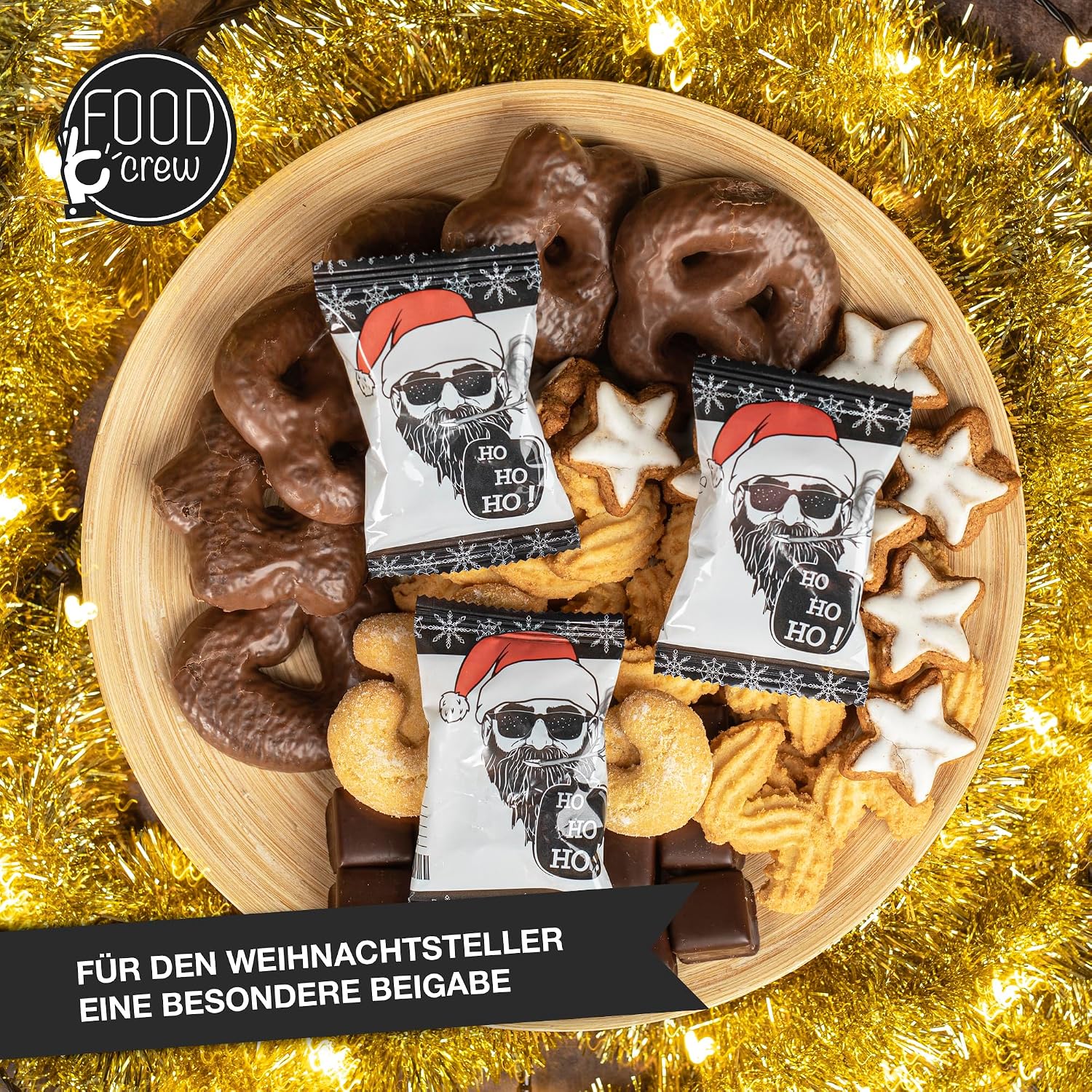 Food crew 36 x Christmas Lucky Biscuits Bad Santa - Black Lucky Cookies with Vanilla & Funny Anti-Christmas Sayings - Advent Calendar Filling & Secret Santa Gift, Vegan – Bild 6