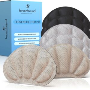FERSENFREUND© Premium Heel Pad Shoe Insoles, Heel Protection, Cushion, Gel, Non-Slip Insoles for Too Large Shoes & Boots, Shoe Filler, Protection Against Blisters, Set of 6
