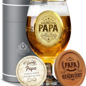 Kies®GIFT Gifts for Dad Beer Glass Birthday Gift For Dad Advent Calendar Men Beer Glasses Personalised Gifts Personalised Mug Dad Gadgets For Men Glass Decoration