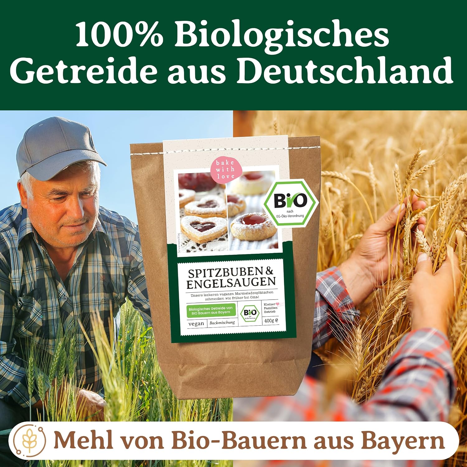 Christmas Cookies Spitzbuben Angel Eyes Organic Baking Mix | Hussar Doughnuts Cookies with Jam Vegan | Organic Flour from Germany – Bild 3