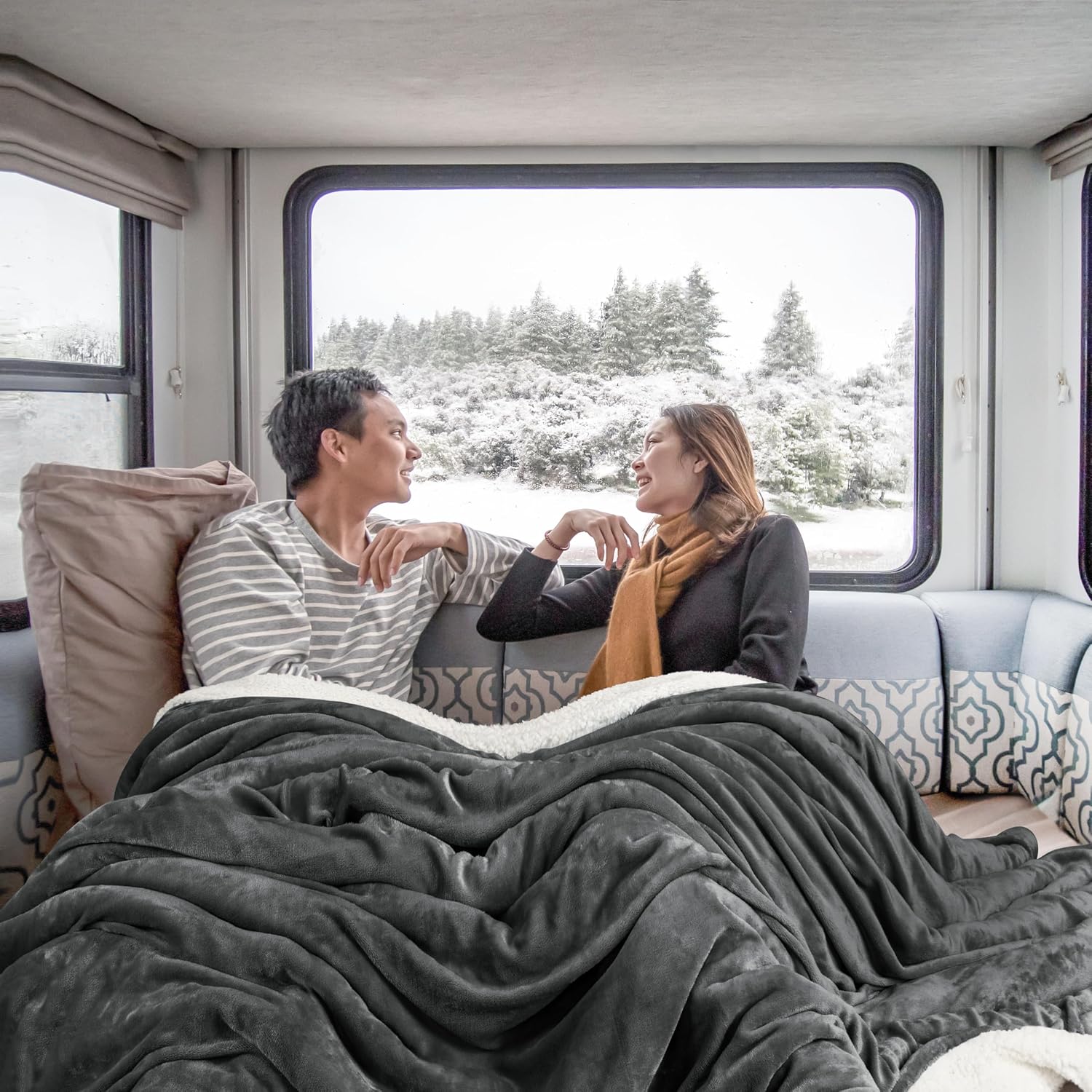 Utopia Bedding Sherpa Fleece Reversible Blanket – Bild 5