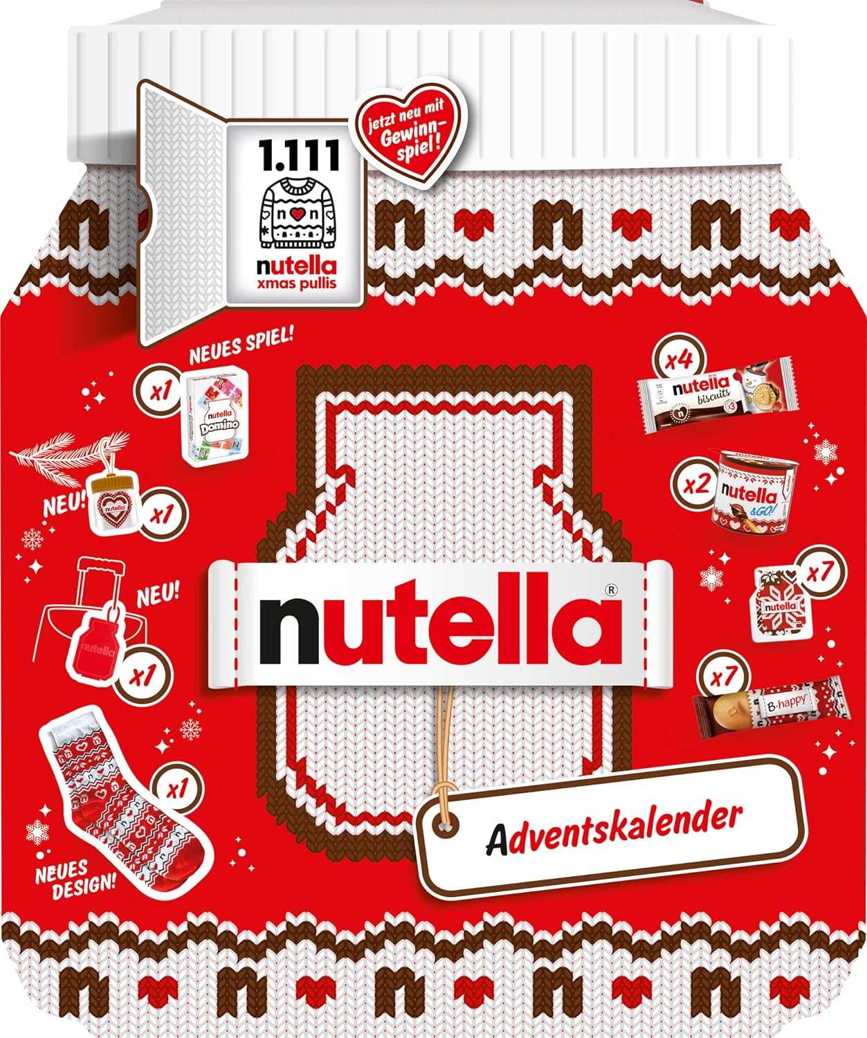 nutella Advent Calendar 2026 with Socks, Card Game & Photo Stand, 528 g – Bild 6