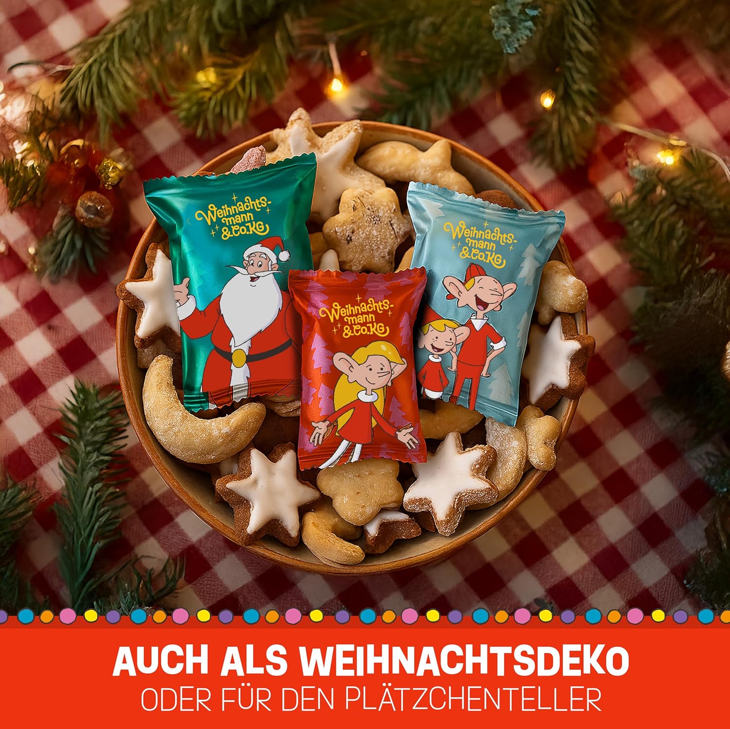 Food crew 10 x Santa Claus & Co. KG Christmas Lucky Biscuits - 3 Designs - Lucky Biscuits Christmas with Speculatius Flavour - Individually Packed with German Sayings - Vegan - Made in Germany – Bild 7
