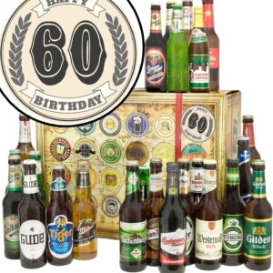 Beer Box 24 x Beer in the World & DE – Gifts for 60th Birthday Man