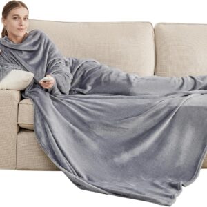 BEDSURE Decke mit Ärmeln Kuscheldecke – Weihnachten Geschenke für Frauen und Männer, Warm Ärmeldecke & Sofadecke für Erwachsene, Flauschige Ganzkörperdecke zum anziehen, Tragbare Decke, 150x200cm
