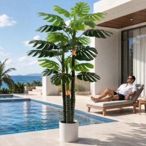 BEAUTYPEAK 180 cm Artificial Monstera, Realistic Large Artificial Plant