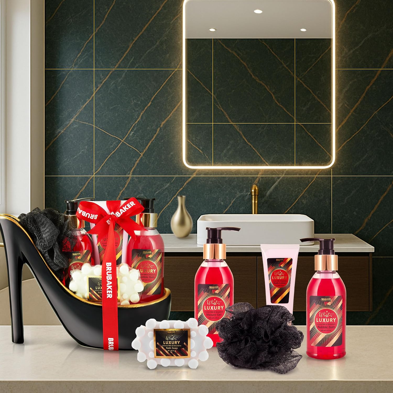 Brubaker Cosmetics Luxury Beauty Set - 6-Piece Bath and Shower Set - Gift Set for Women in Ceramic Stiletto – Bild 4