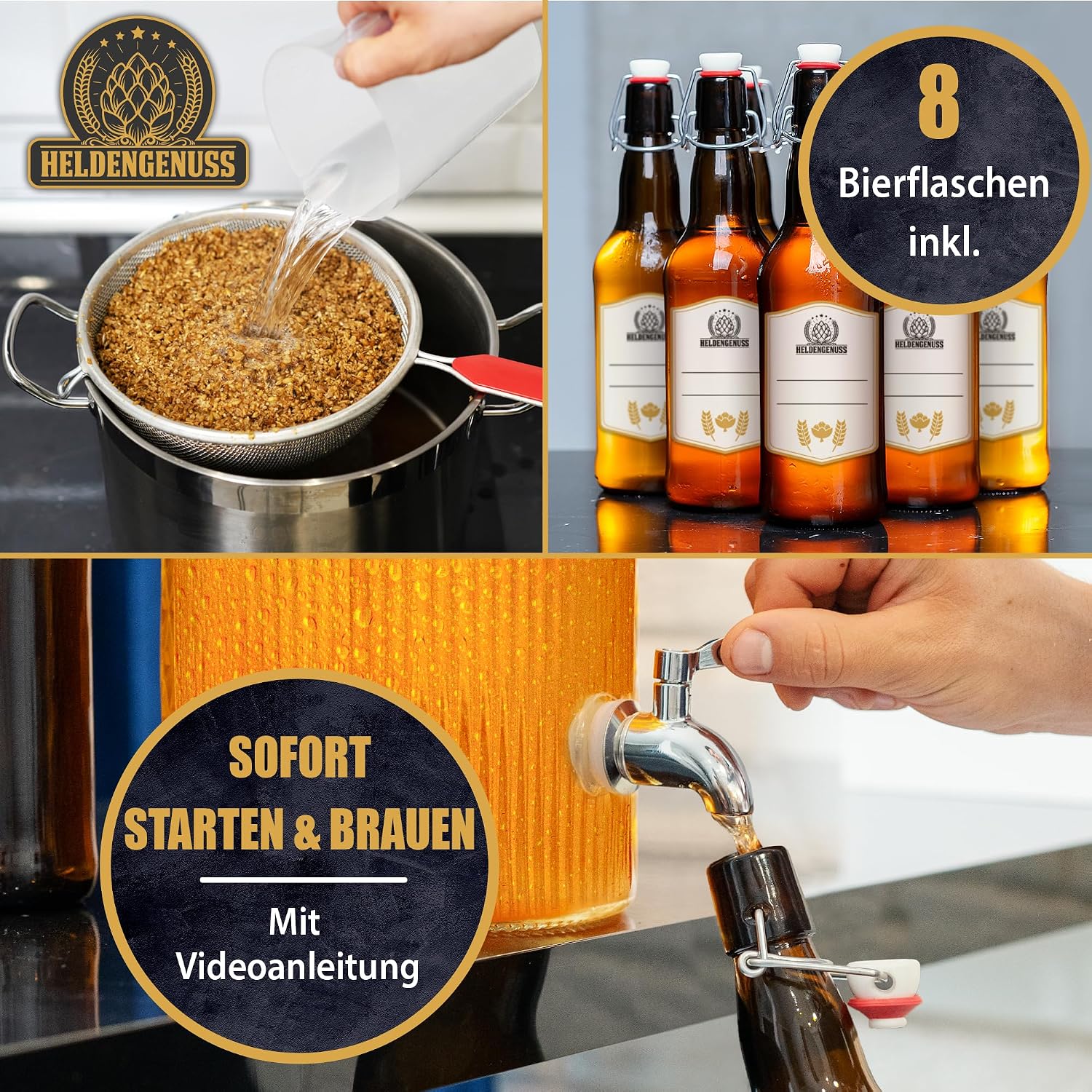 Beer Brewing Set Dark Beer 5L – Beer Brewing Set with Video Instructions (English language not guaranteed), Gift – Bild 3