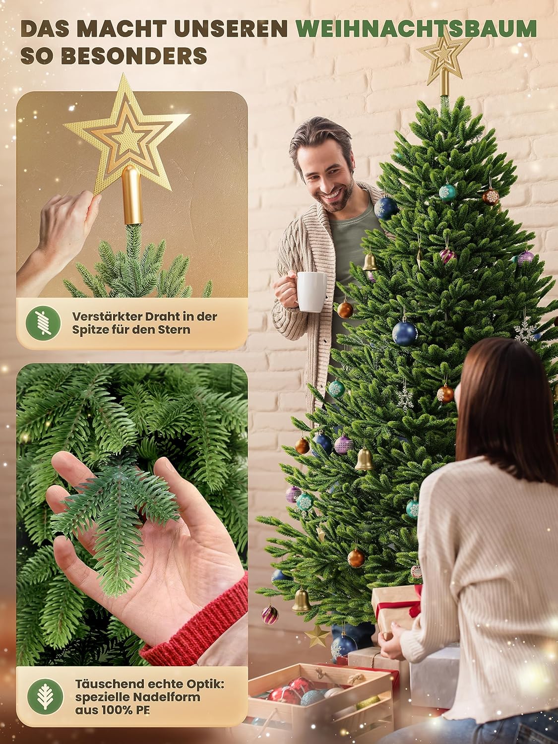 ArtiTree Artificial Christmas Tree 180cm - Injection Moulded North Spruce – Bild 4